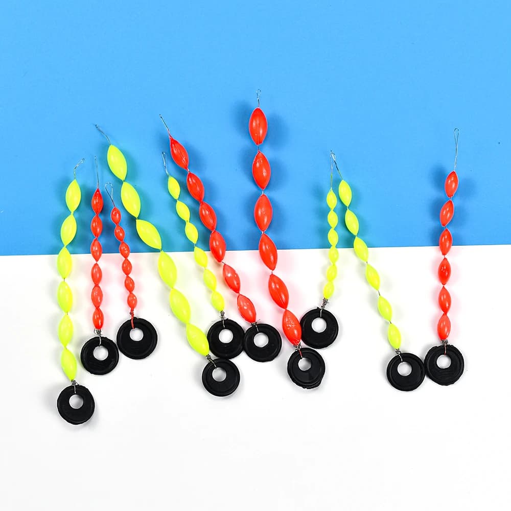 10 flotteurs pêche 6 en 1 type étoile 7 perles en mousse avec stoppeur pour ligne accessoires montage