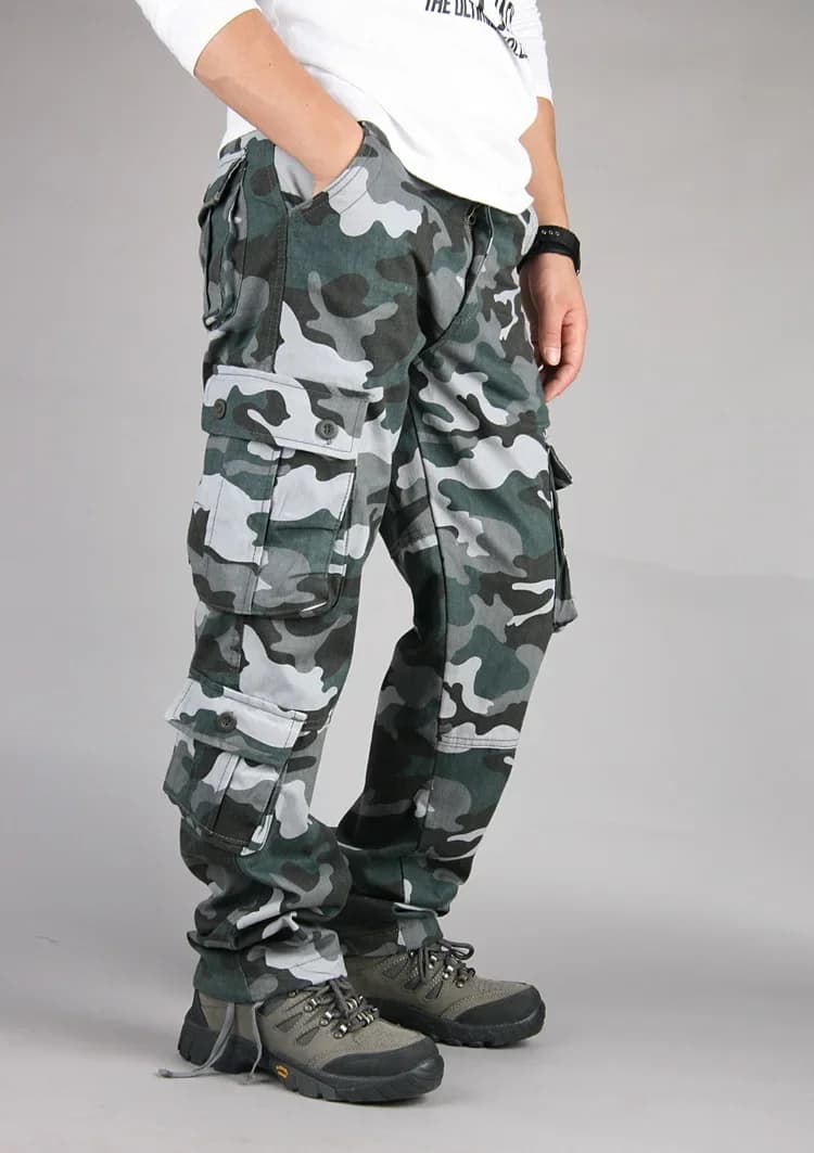 Pantalon multi-poches fonctionnel printemps automne pêche travail outdoor grande taille
