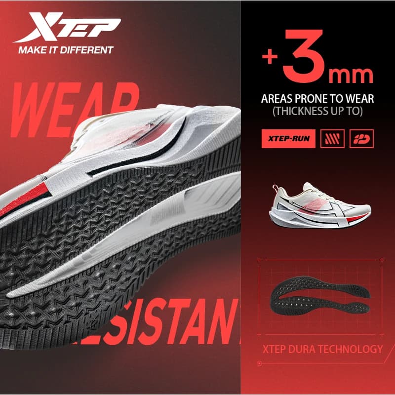 Chaussures marathon Xtep pêche durable - Sneakers amorti professionnel course légère street