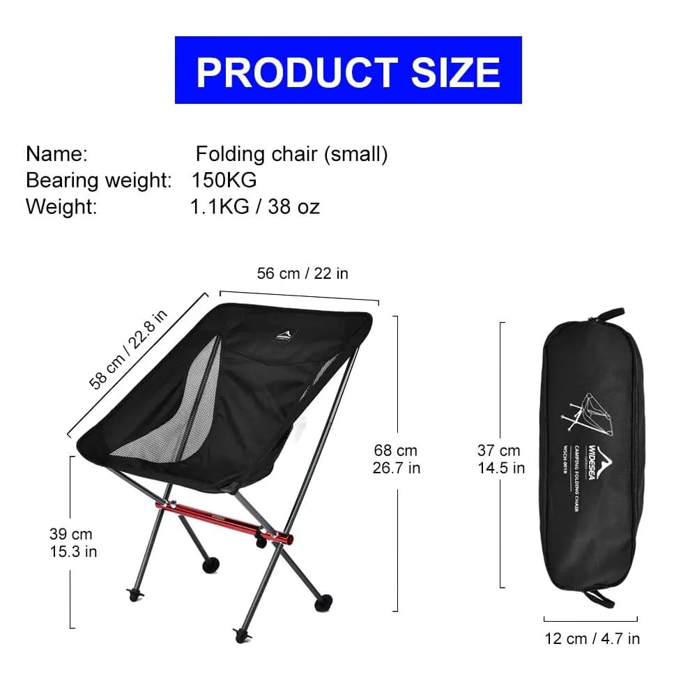 Chaise longue pliante Widesea pour pêche et plage - Siège détente portable camping