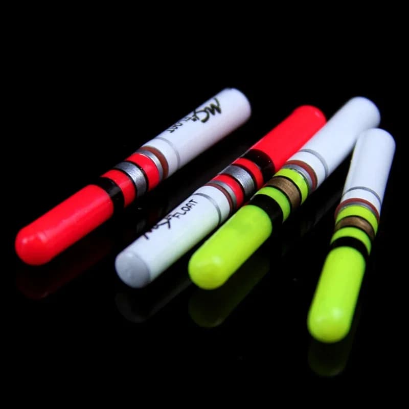 10 bâtons lumineux verts et rouges pour flotteurs de pêche de nuit, compatibles piles CR322 et CR425