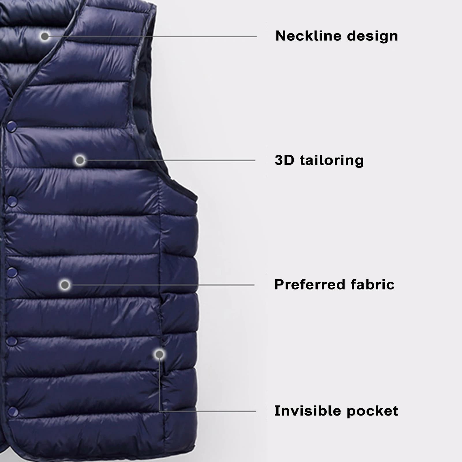 Veste matelassée sans manches homme épaisse chaude avec poches pour pêche confortable