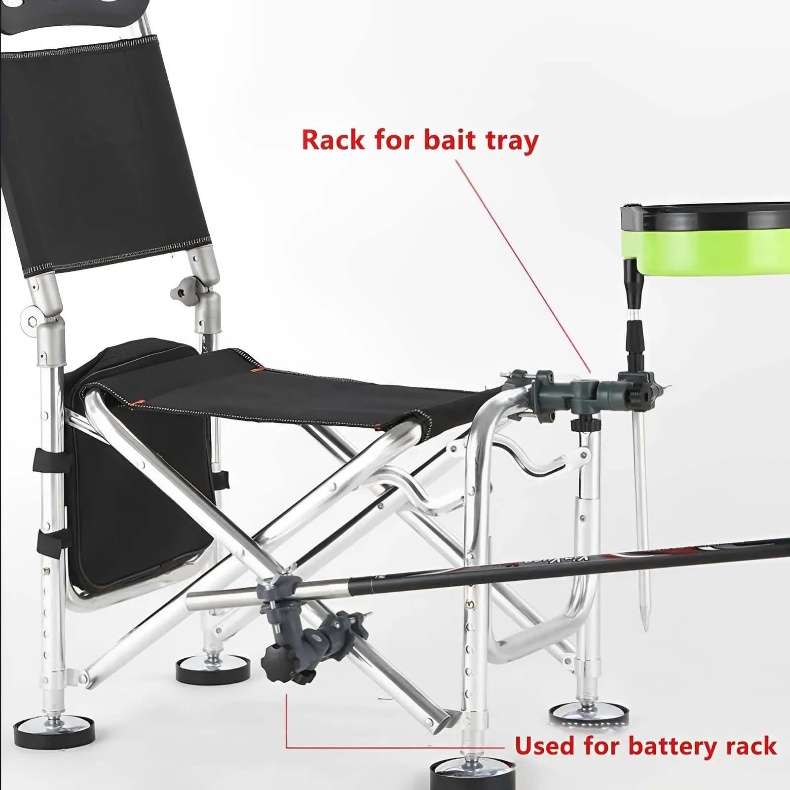 Support de canne universel réglable 360° pour fixation sur chaise de pêche tout modèle ajustable facile
