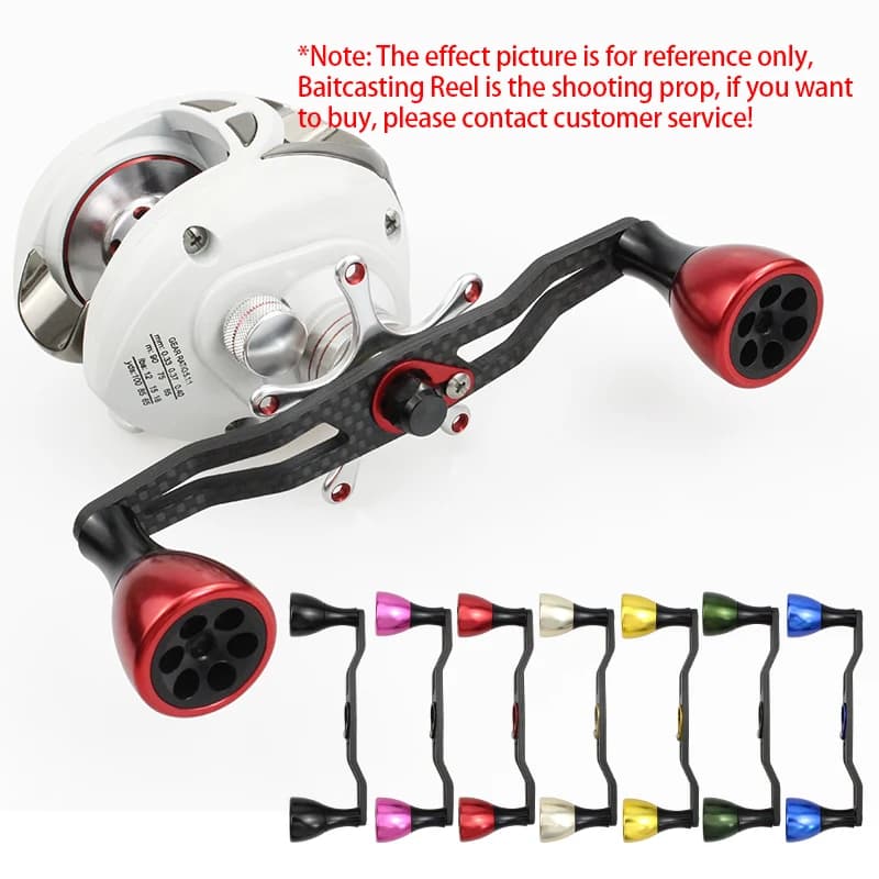 Manivelle Carbone EKfan 130MM avec Poignées Alliage pour Moulinet Baitcast Dawa/Shimano DIY 7X4MM/8X5MM
