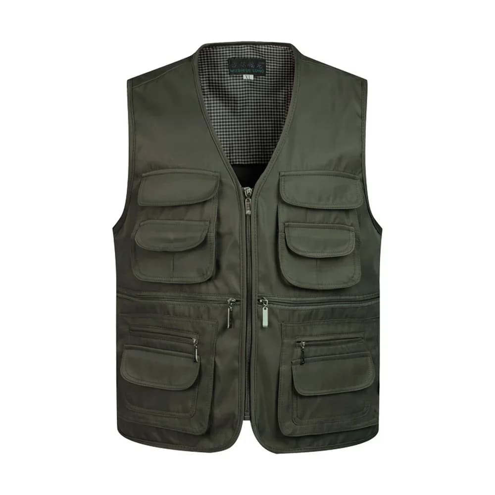 Veste tactique multi-poches homme 2021 sans manches pour photographe et travail - Gilet déchargement solide