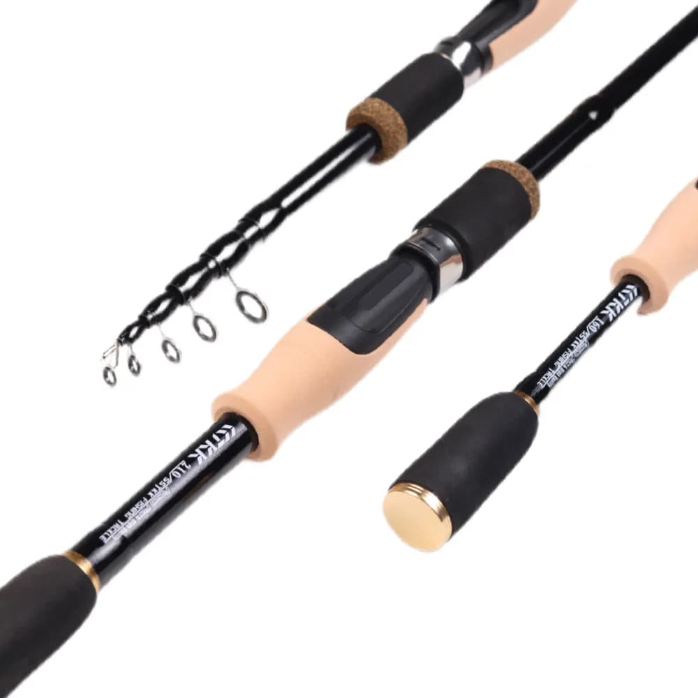 Canne à pêche télescopique carbone 1.6-2.4M - Légère portable pour pêche carpe voyage