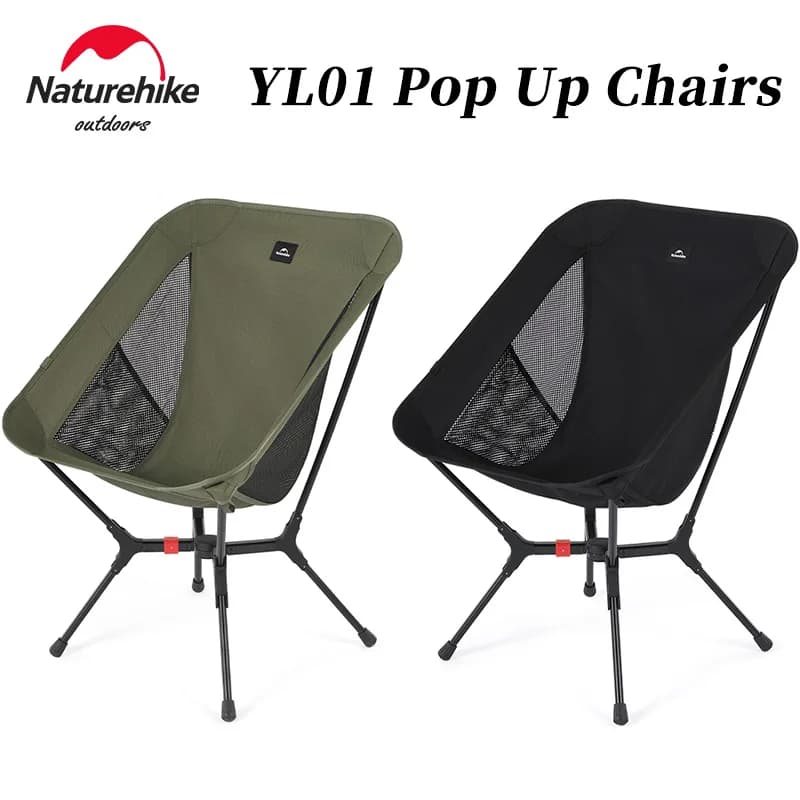 Chaise de pêche pliante Naturehike en alliage d'aluminium - Siège léger pour randonnée et backpacking