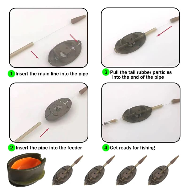Set feeders zinc anti-rouille 20g à 50g pour pêche eau douce/salée - France