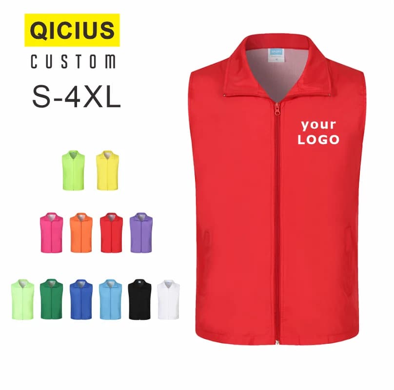 Veste sans manches été respirante légère personnalisable logo mixte homme femme 4XL