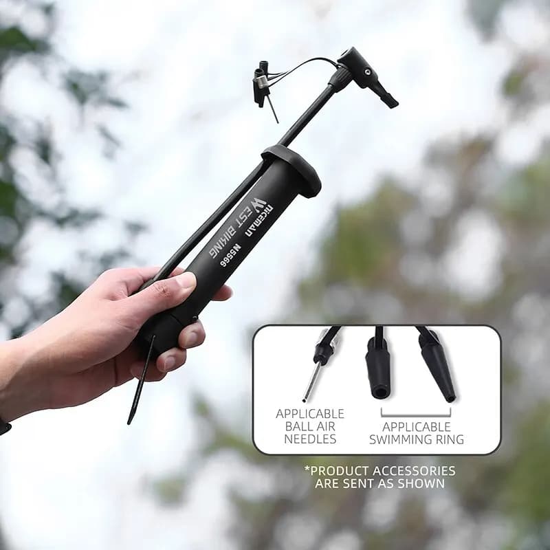 Pompe à pied WEST BIKING 80PSI pour VTT - Gonflage manuel pneus ballon pour accès zones pêche