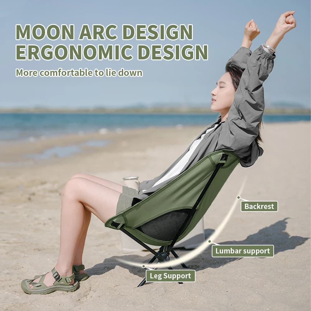 Chaise lune ultralégère Naturehike YL08 pour pêche nomade - Large et pliable en quelques secondes