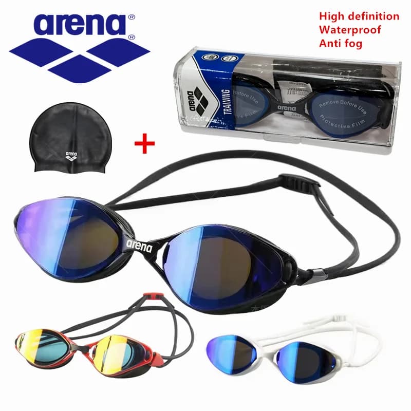 Lunettes ARENA professionnelles étanches anti-buée HD adultes avec bonnet silicone
