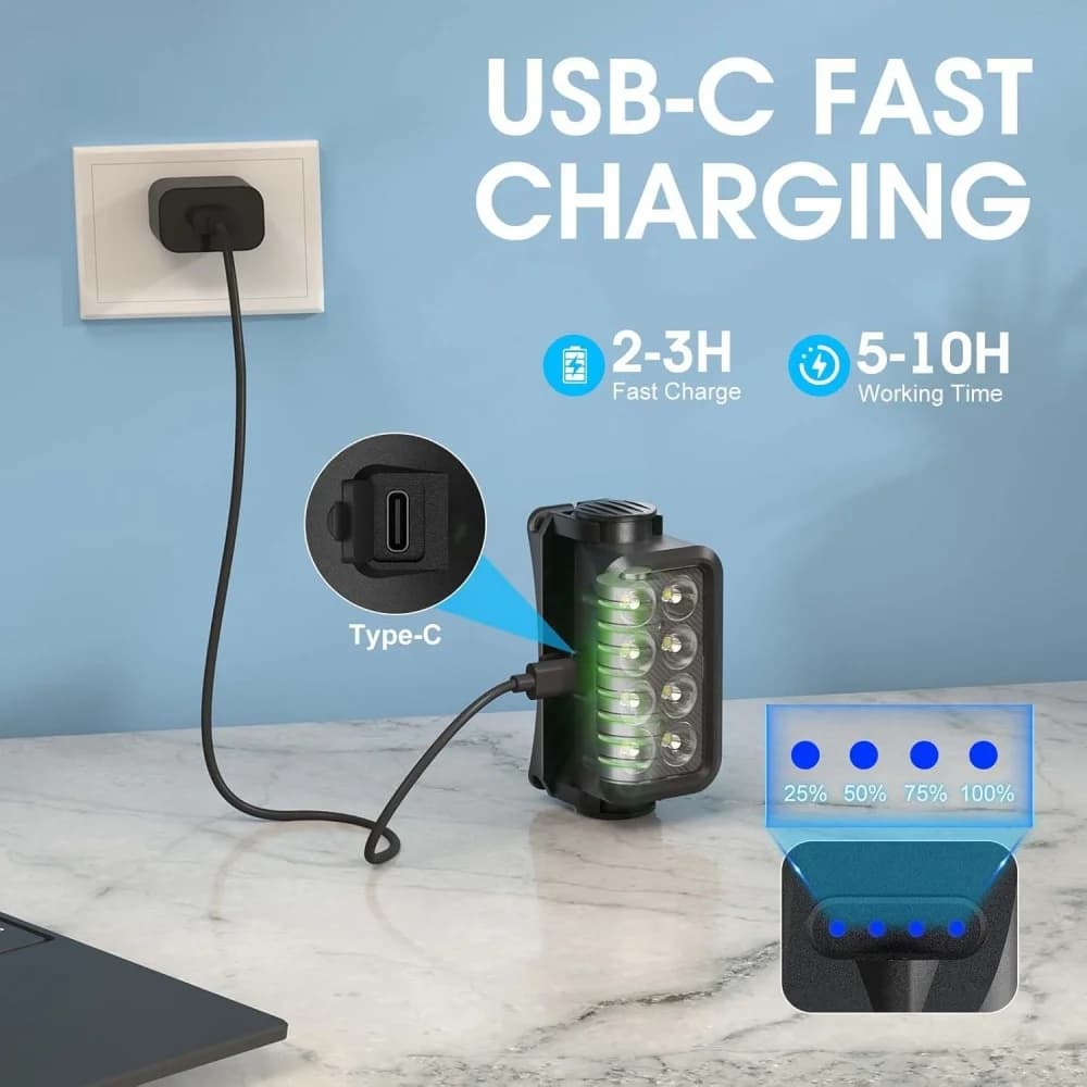 Lampe frontale rechargeable à détecteur de mouvement 8 LED ultra-bright pour pêche et activités nocturnes