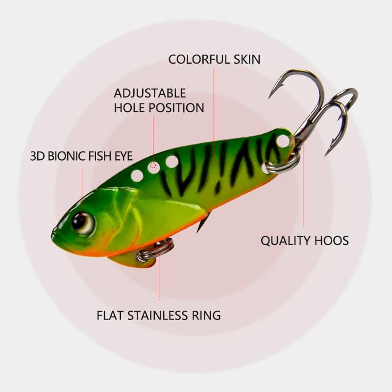 Leurre Vibrant Metal Vib 5g à 23g - Cuillère Vibrante Sans Liège pour Brochet, Sandre et Perche