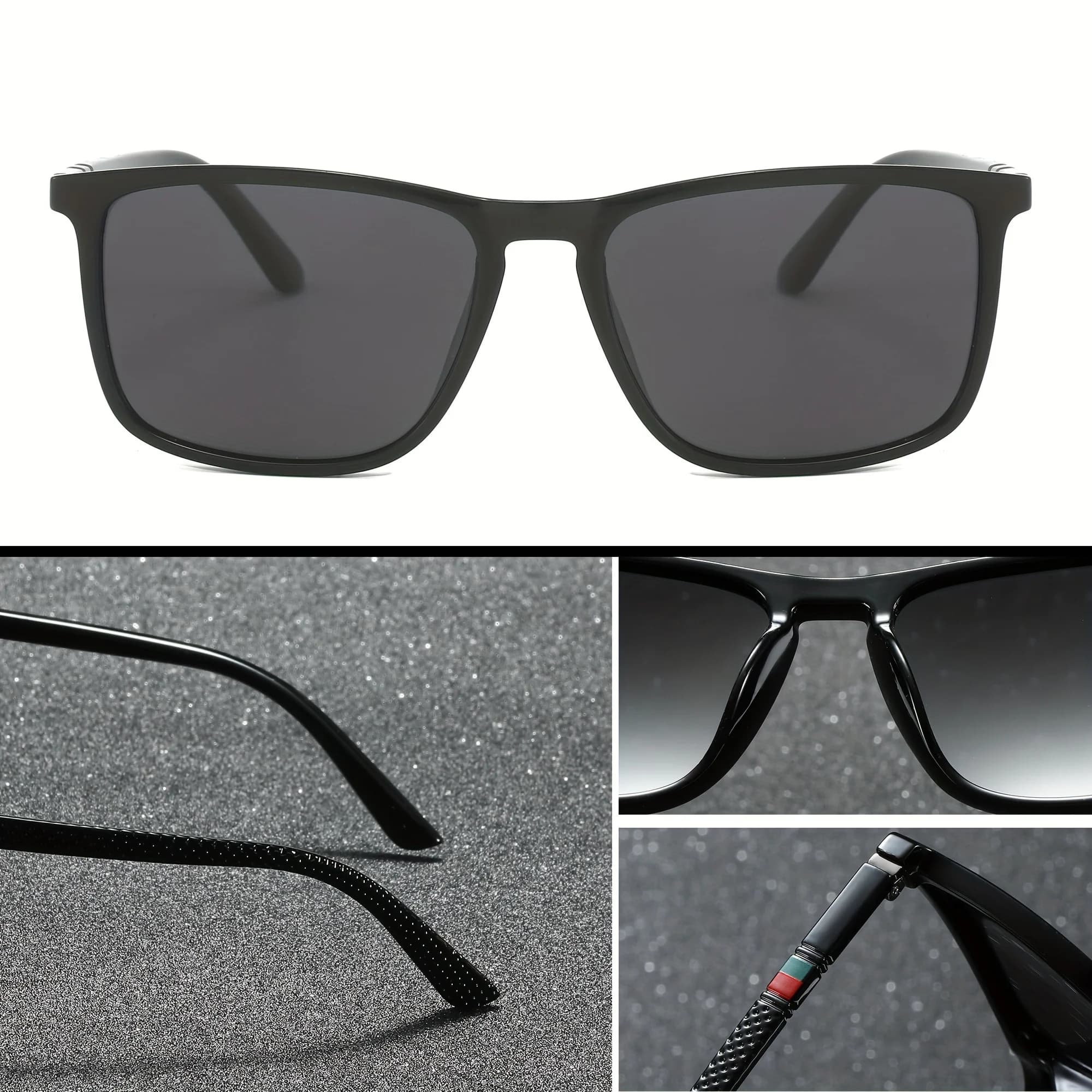 Pack 2/3 lunettes carrées polarisées pour pêche été - Anti-éblouissement vacances voyage - UV400