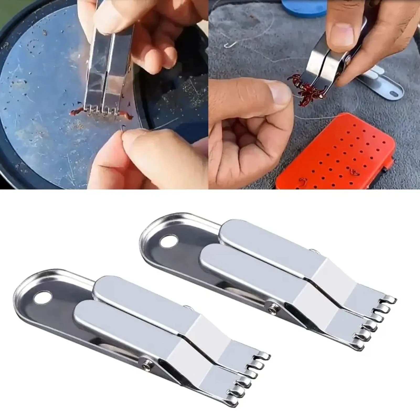 Outil multifonction acier inox pour appâts vers asticots - Pêche mer rivière lac