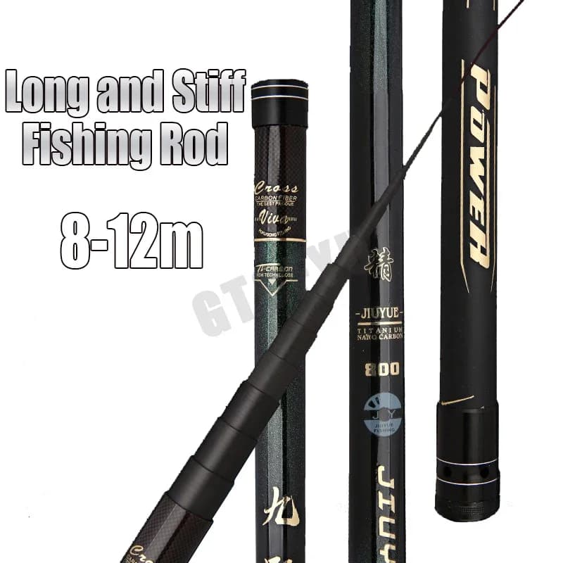 Canne télescopique carbone 8m-12m super dure 10kg+ longue distance lancer stream rod qualité
