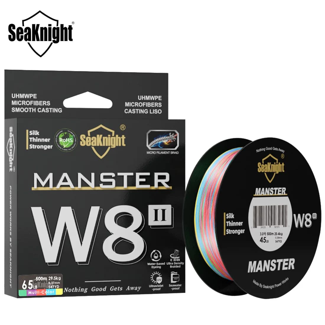 SeaKnight MANSTER W8 II Ligne tressée 8 brins 500M - Résistante UV et eau salée pour pêche maritime