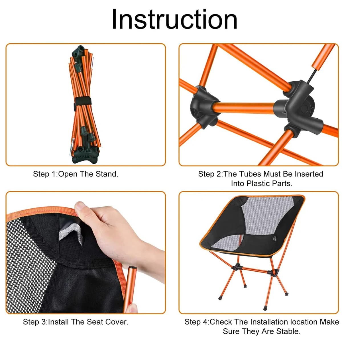 Chaise pliante ultralégère 2 pièces pour pêche, camping et voyage - Siège portable pour extérieur