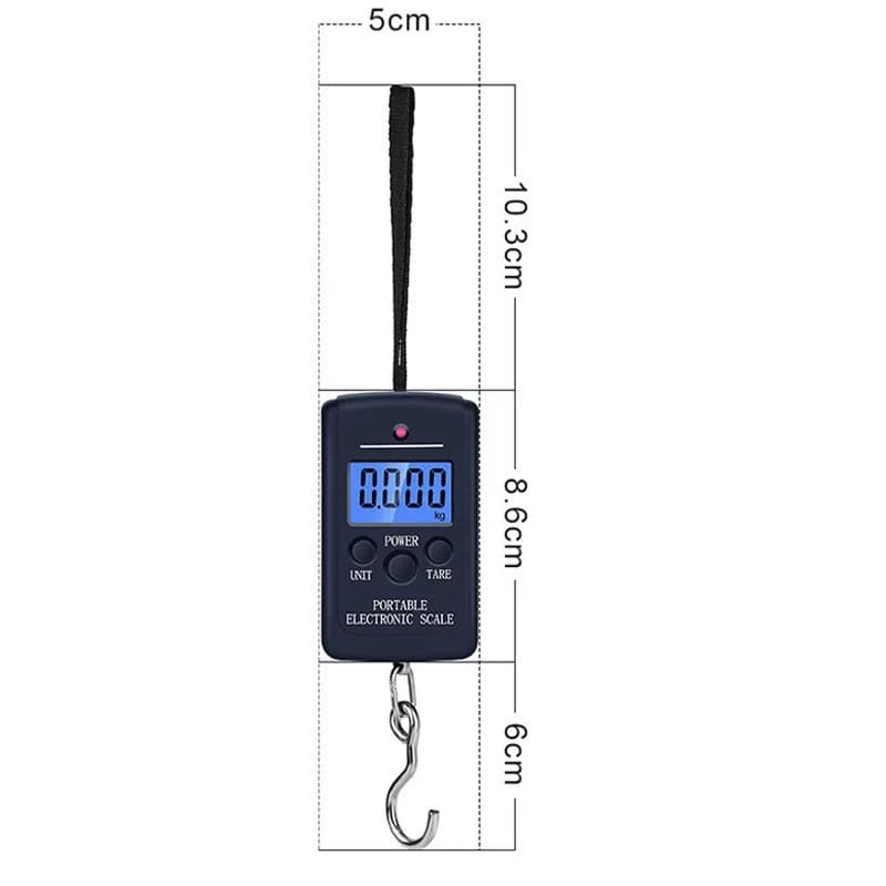 Balance digitale de pêche mini 40kg précision 10g pour peser poissons bagages cuisine crochet électronique