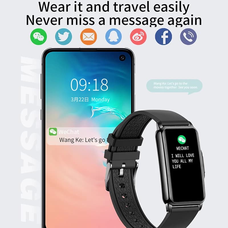 Bracelet connecté smartwatch homme femme monitoring rythme cardiaque étanche 20+ modes sport Android iOS cadeau inclus