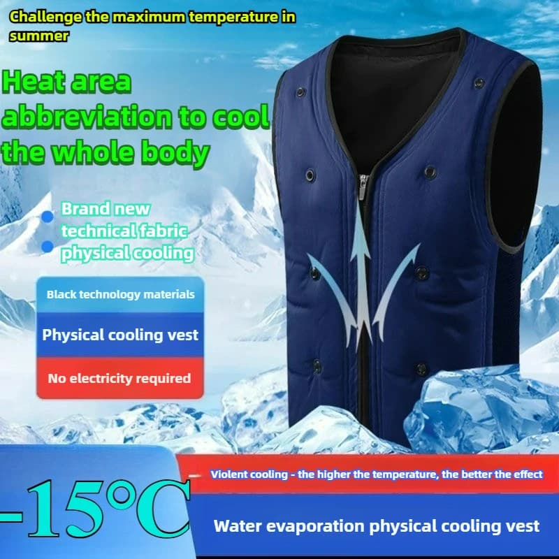 Veste Rafraîchissante Homme Gel Froid Pêche Été Travail Basse Température Veste Sans Manches
