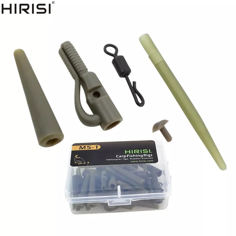 40 clips plombs sécurité carpe Hirisi avec cônes caoutchouc anti-emmêlement accessoires rig M5-1