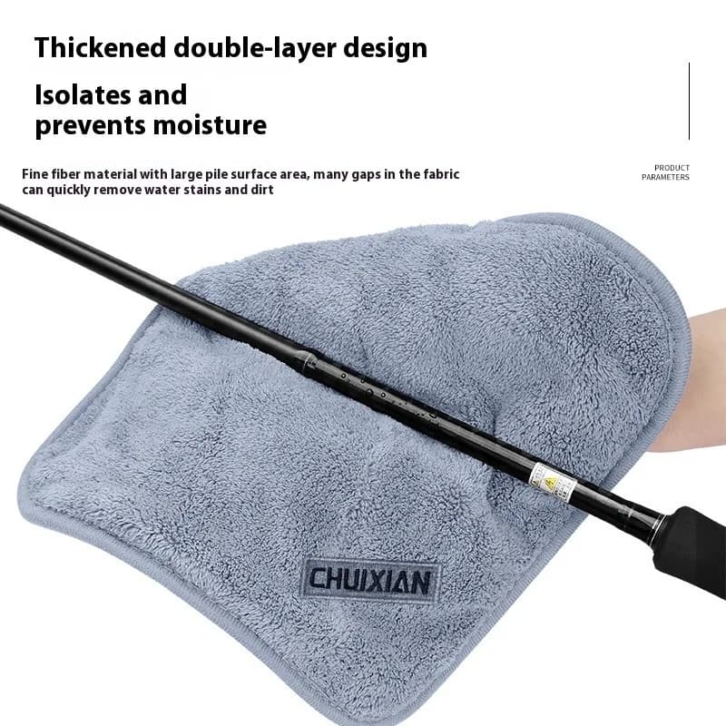 Serviette de pêche ultra-sèche en microfibre pour séchage rapide et nettoyage des cannes