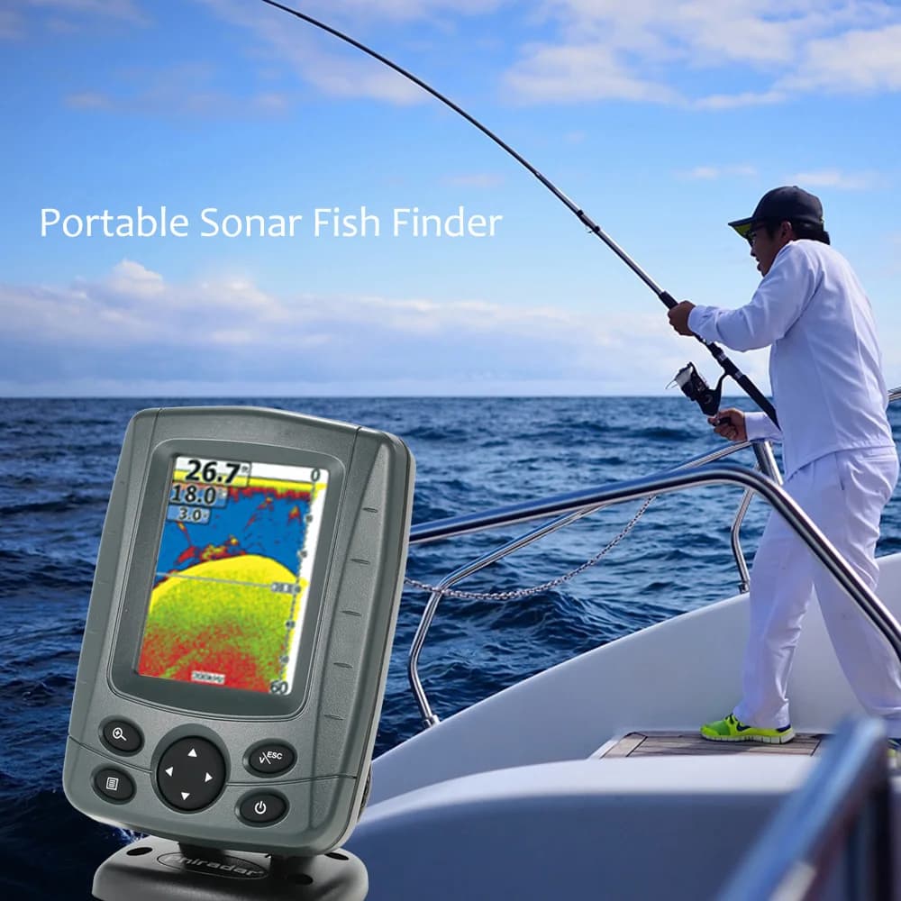 Sonar de pêche portable 3.5" LCD - Détecteur de poissons avec alarme et localisateur de profondeur