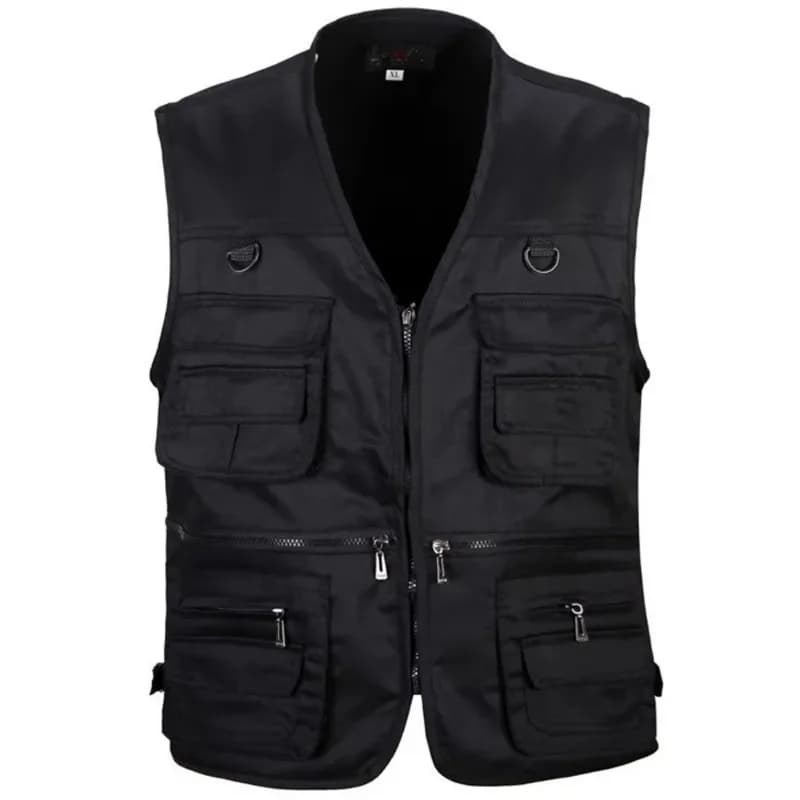 Veste de pêche sans manches respirante multi-poches pour homme, veste tactique solide pour sports outdoor