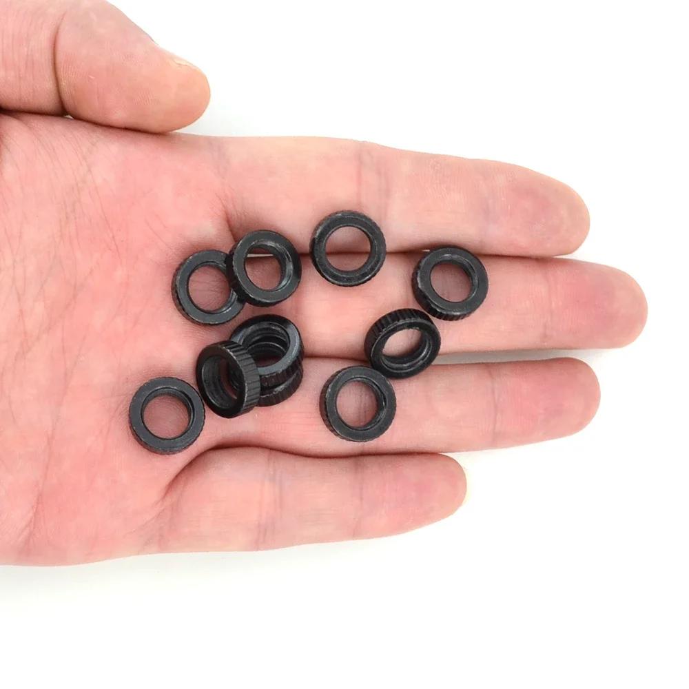 10 écrous de rechange Hirisi pour alarmes de pêche à la carpe - Filetage standard noir