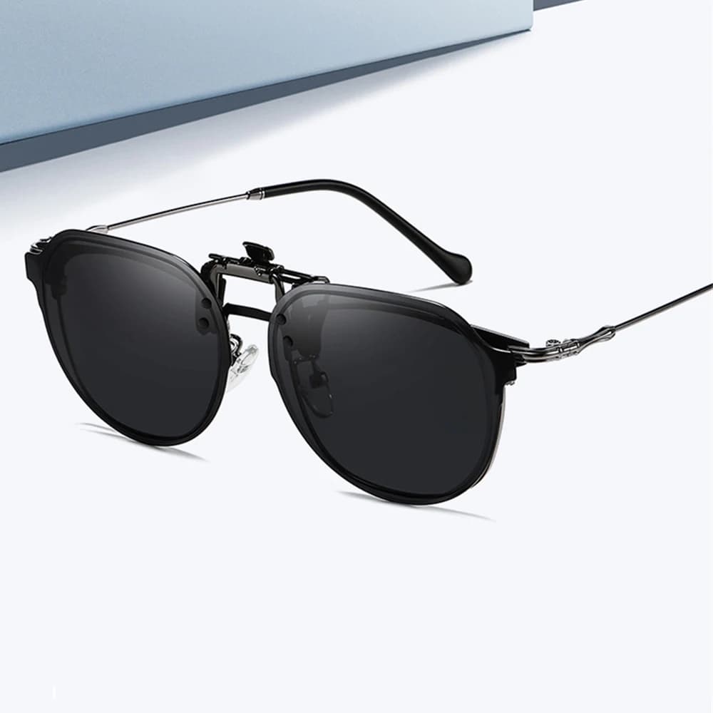 Lunettes clip rabattables polarisées VIVIBEE pour pêche et conduite - Vision nocturne UV400