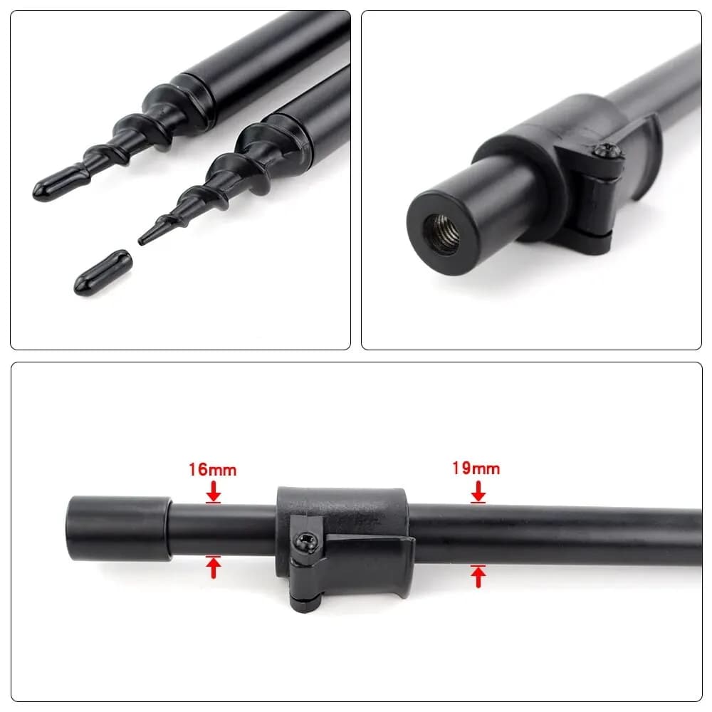 Support de canne pêche carpe Hirisi 2 pièces en aluminium, tiges de berge réglables pour rod pod