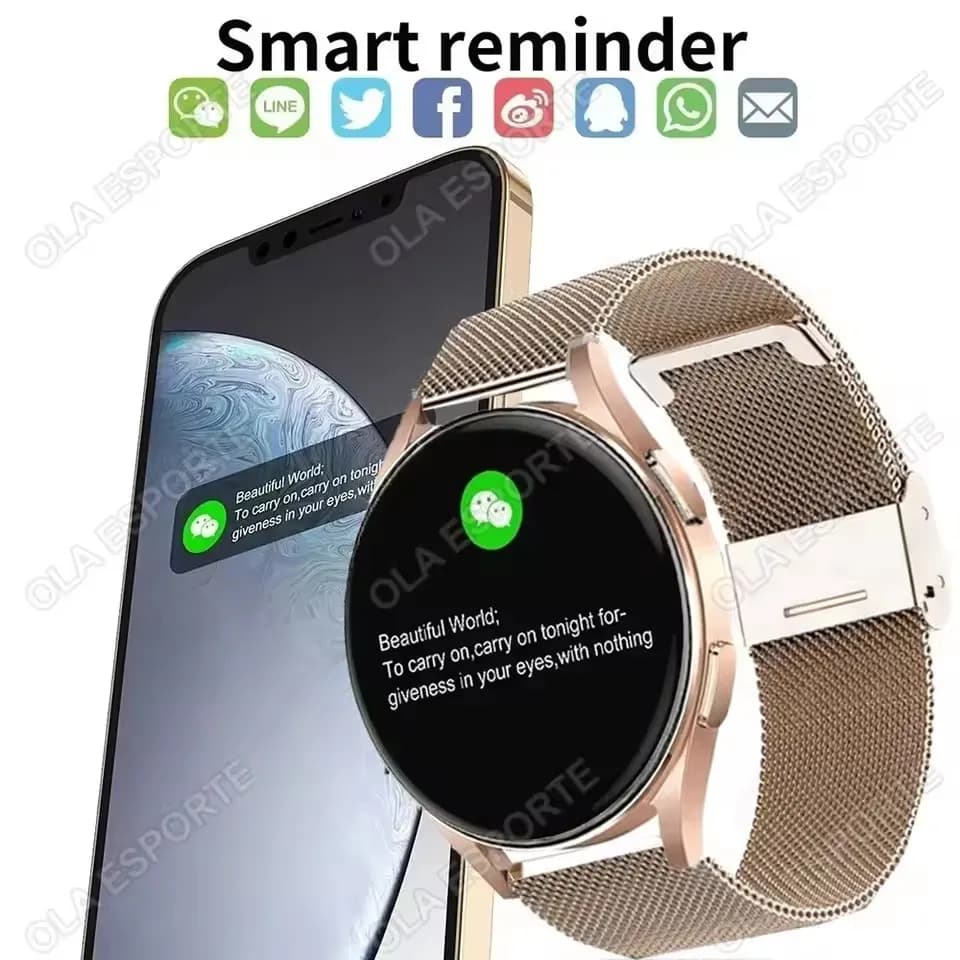 Smartwatch femme avec appels Bluetooth et monitoring tension artérielle - Montre pêche étanche