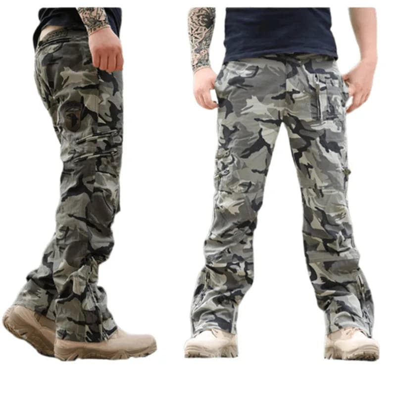 Pantalon cargo camouflage 2024 homme militaire vert gris multi-poches coton pêche travail