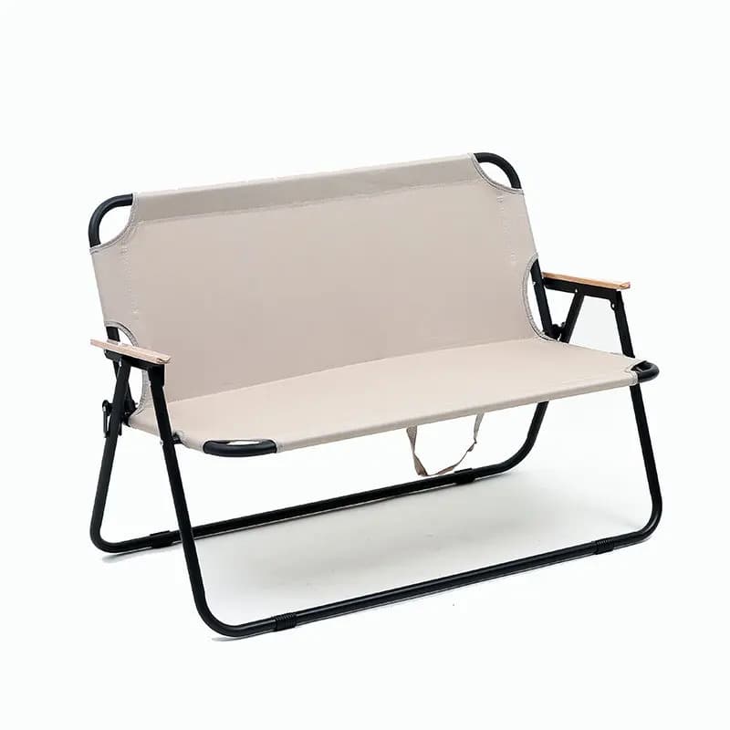 Double chaise camping pliante portable avec dossier tissu Oxford pour pêche