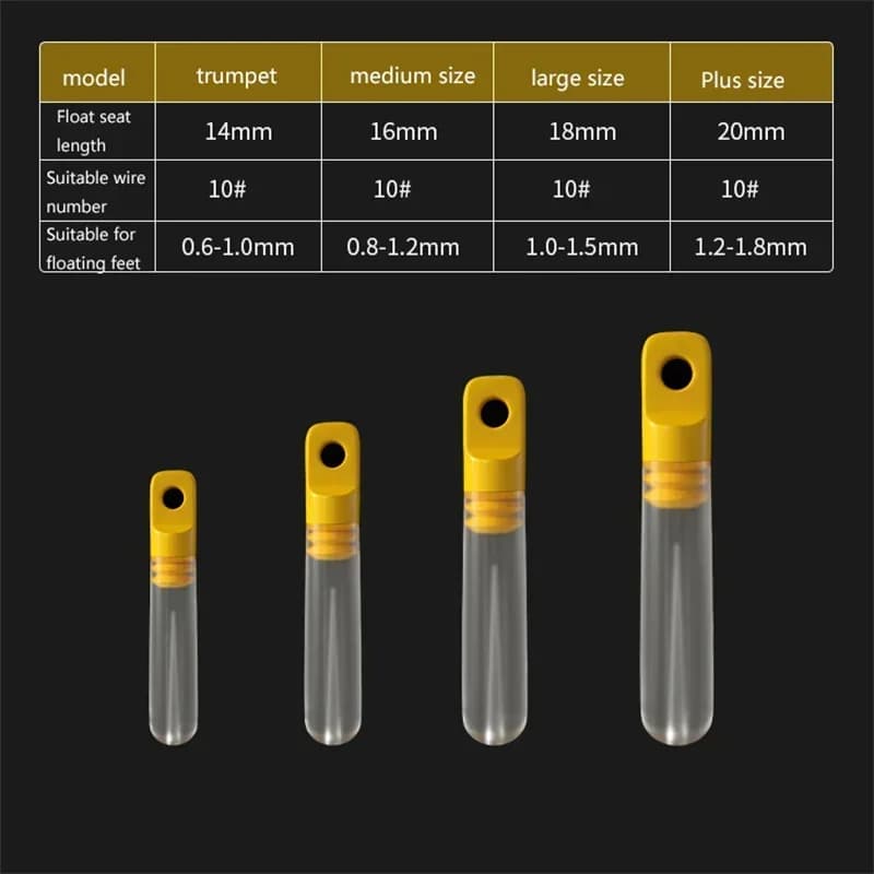 Lot de 20 sièges de flotteur coulissants en silicone transparent pour pêche résistants et élastiques