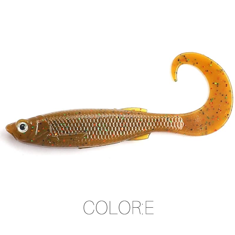 Leurre souple shad T-Tail 5cm 6.5cm pour brochet sandre, leurre de pêche carnassier avec yeux 3D