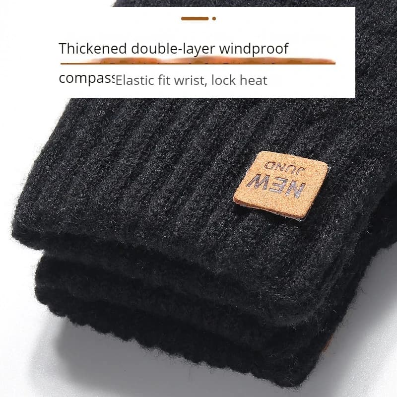 Gants tricotés épais thermiques homme femme tactiles hiver extérieur laine conduite mitaines touchscreen