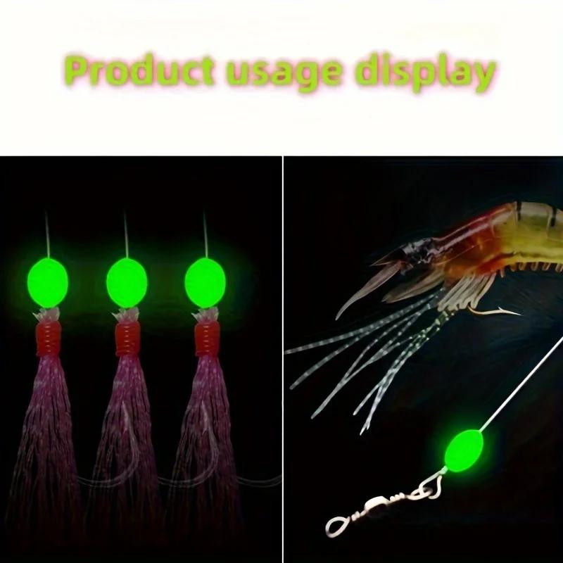 200 perles luminescentes vertes pour flotteurs de pêche - Accessoires leurres ovales