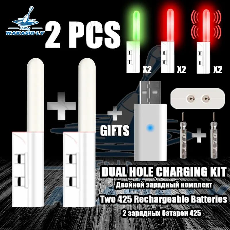 Lampe de pêche électronique LED CR425 rechargeable avec double port USB pour la pêche de nuit