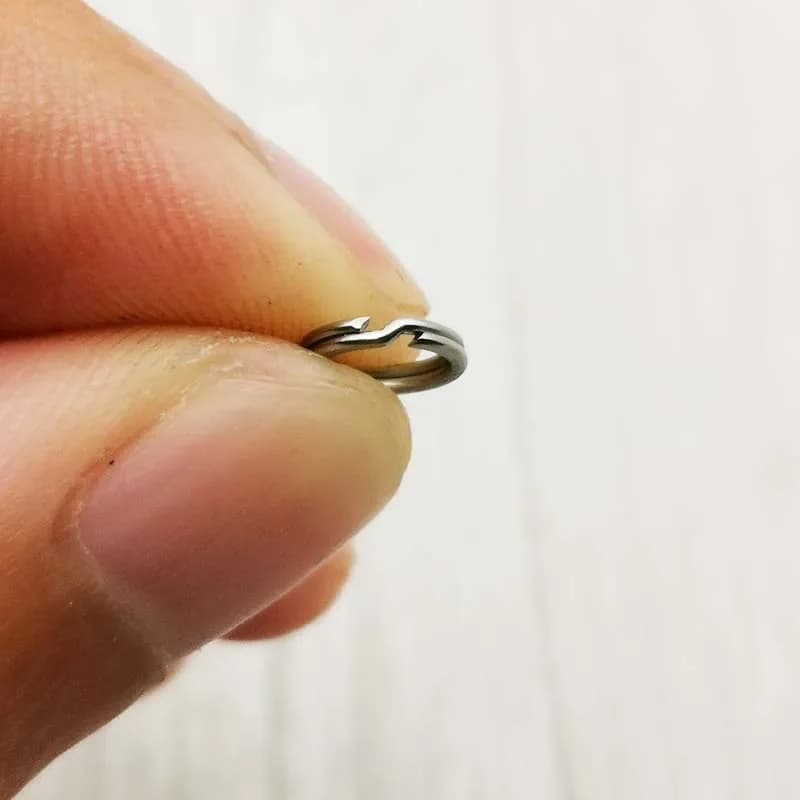 50 anneaux doubles en acier inoxydable pour pêche à la carpe, connecteur rapide avec clip et