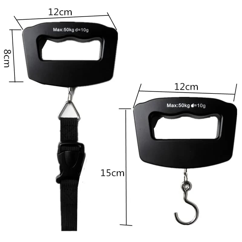 Balance numérique portable 50kg/10g mini suspendue bleue pour pêche, bagages et pesage électronique