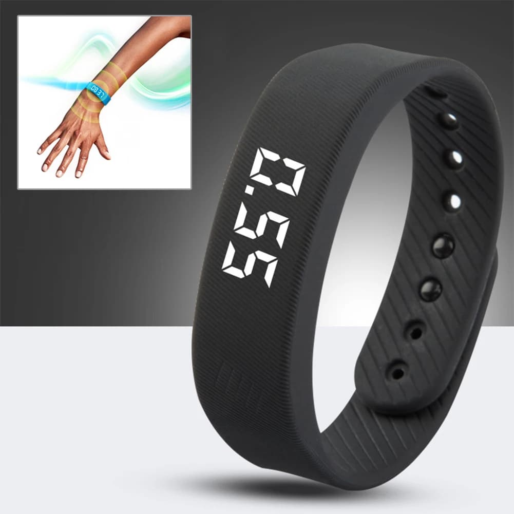 Bracelet LED numérique étanche - Podomètre running, alarme vibration, montre intelligente sport - Smartband