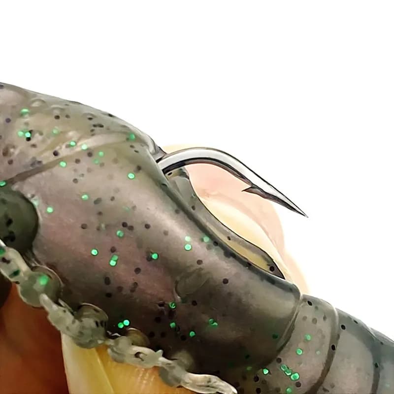 Leurre souple silicone écrevisse Bazooka pour pêche du brochet et du sandre en hiver avec hameçon plombé