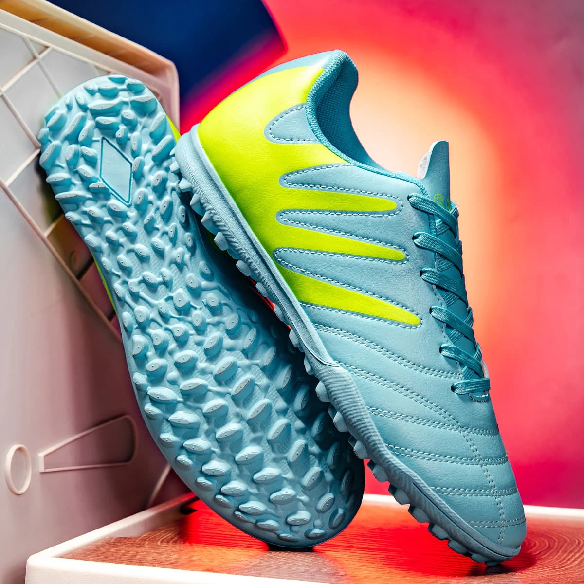 Chaussures de football TF homme respirantes anti-dérapantes pour terrains synthétiques toute saison
