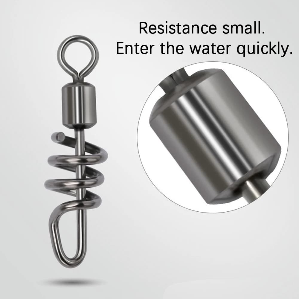DNDYUJU 20-100pcs mousquetons roulants vissés en acier inoxydable pour leurres de pêche - Connecteurs solides