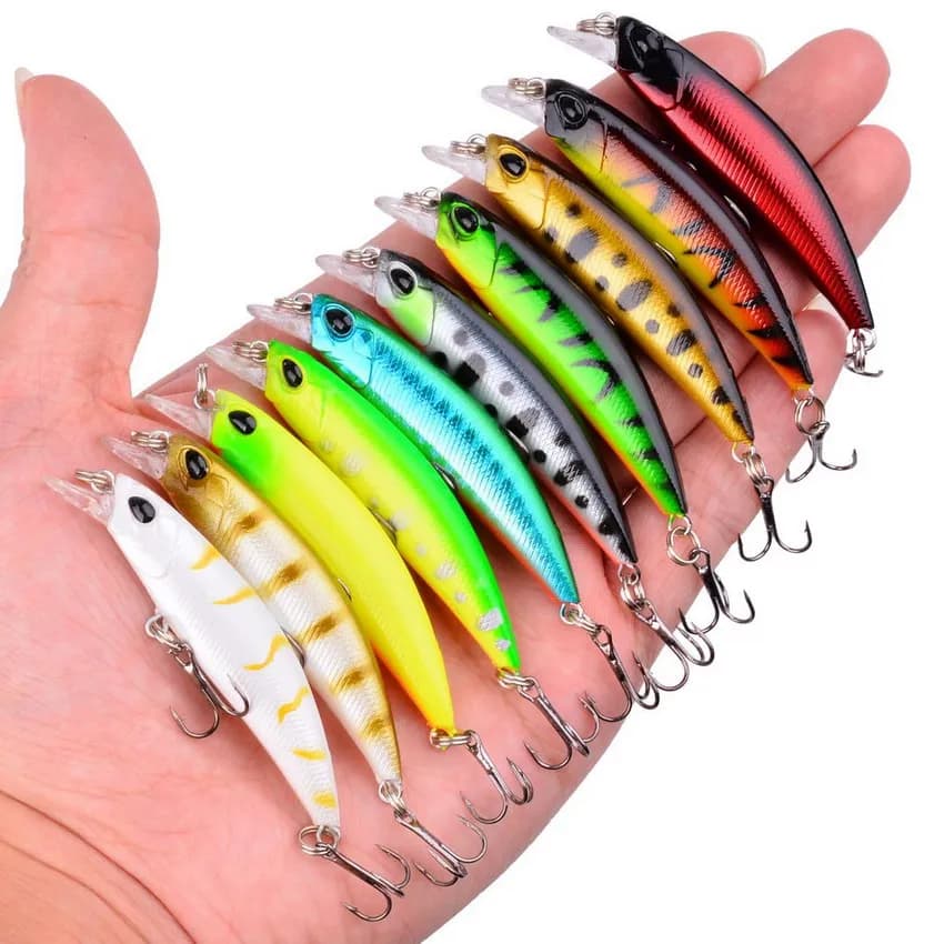 Set de 3/5/8 leurres pêche minnow wobble - Leurres nageurs crankbait qualité premium pour carnassiers