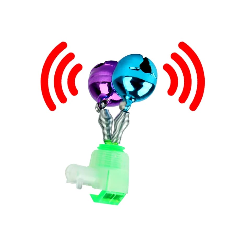 Lot de 10 clips à clochette pour canne - Alerte de touche avec double cloche accessoire pêche FTK