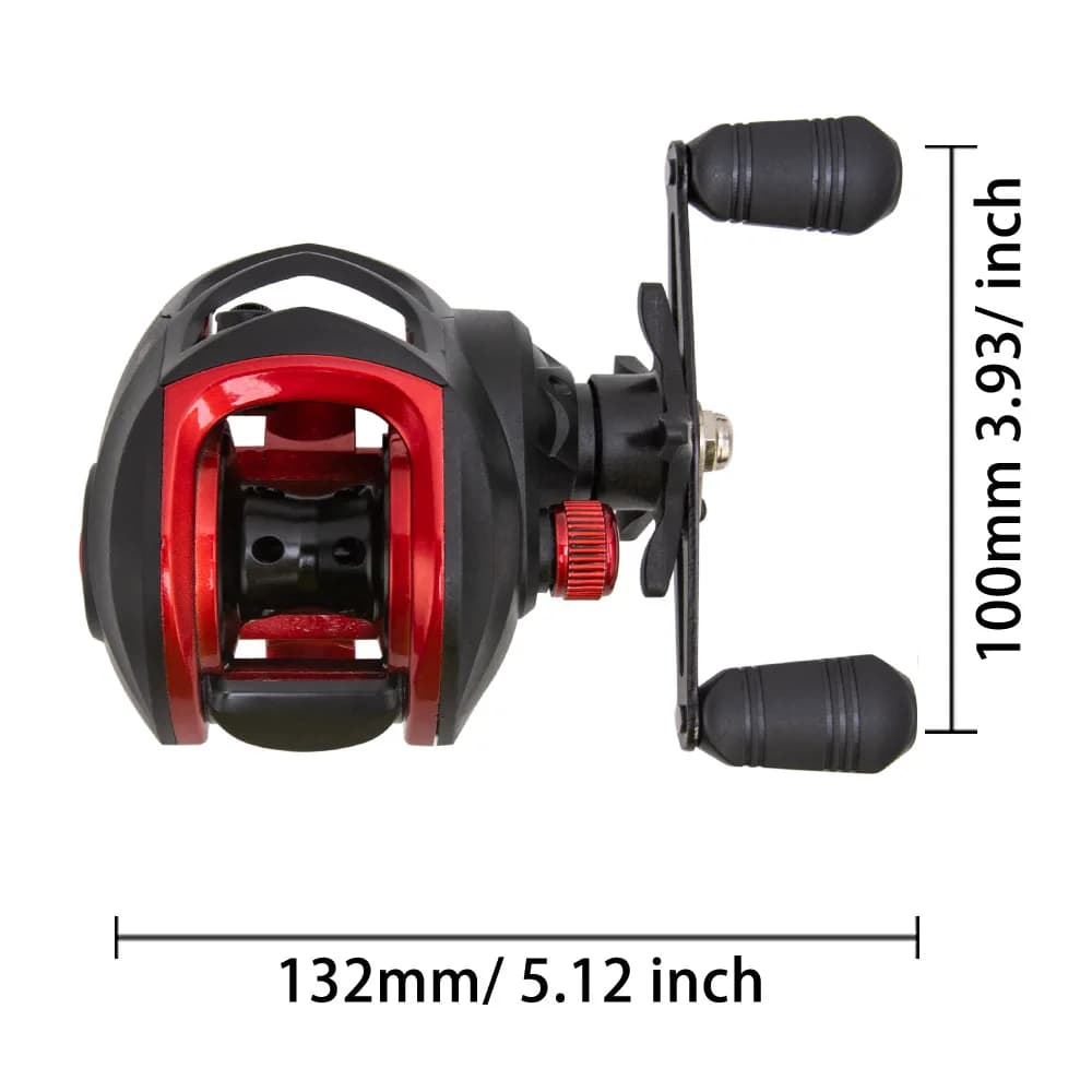 Moulinet de pêche casting BILLINGS BR Series 7.2:1 pour eau douce et mer, 18LB de frein, spool shallow